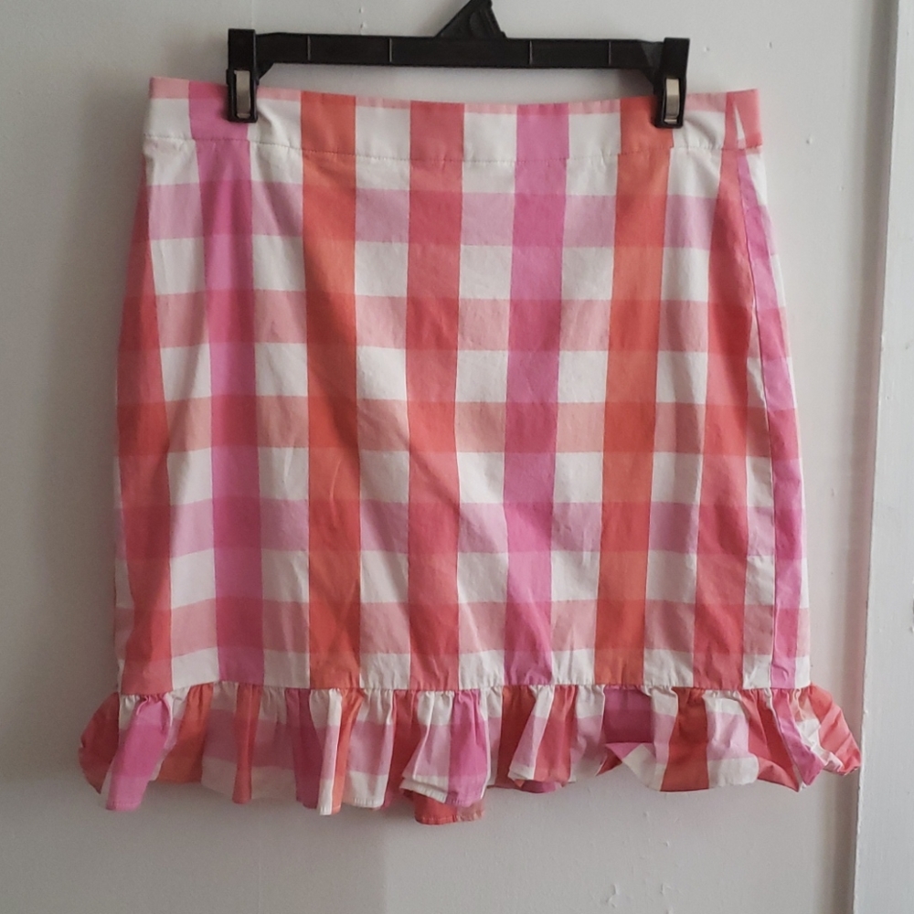 J Crew cotton ruffle trim skirt